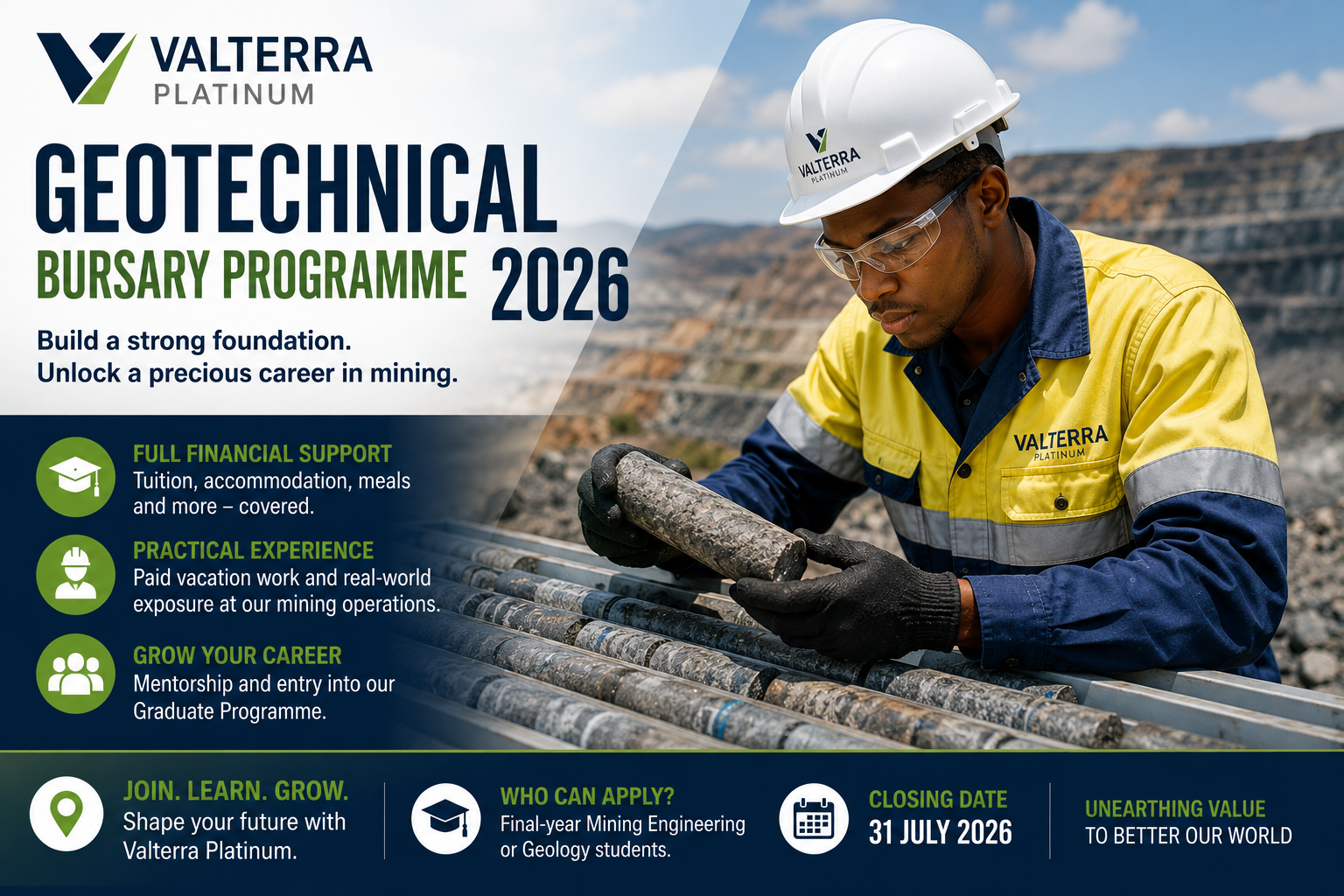 Valterra Platinum Geotechnical Bursary Programme 2026